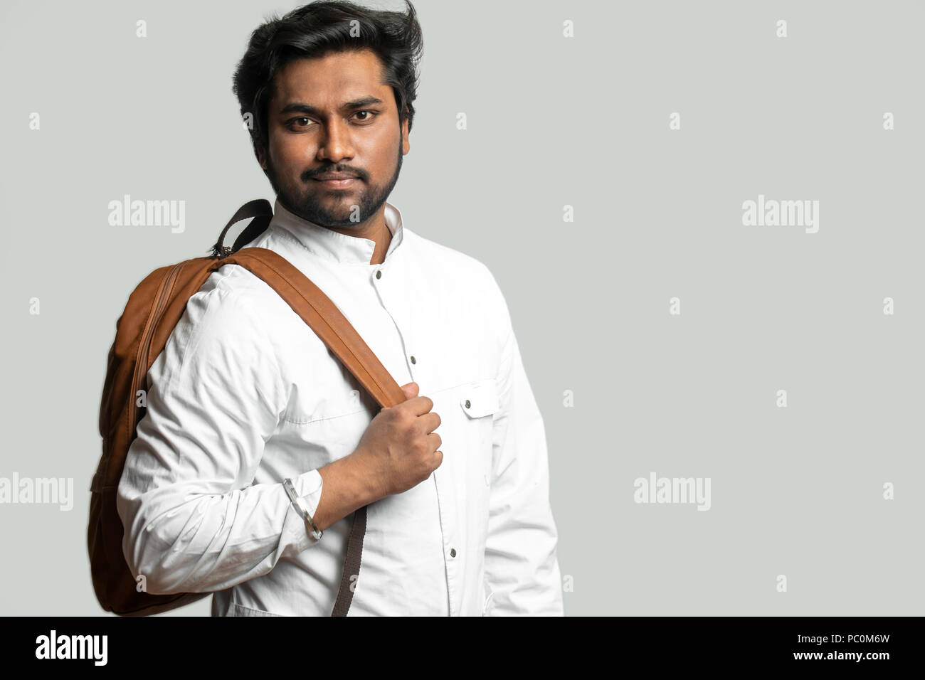 handsome tourist is from india looking at the camera. copyspace Stock Photo