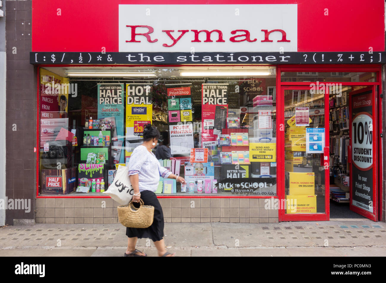 Ryman the stationer on Kensington High Street, London, UK Stock Photo