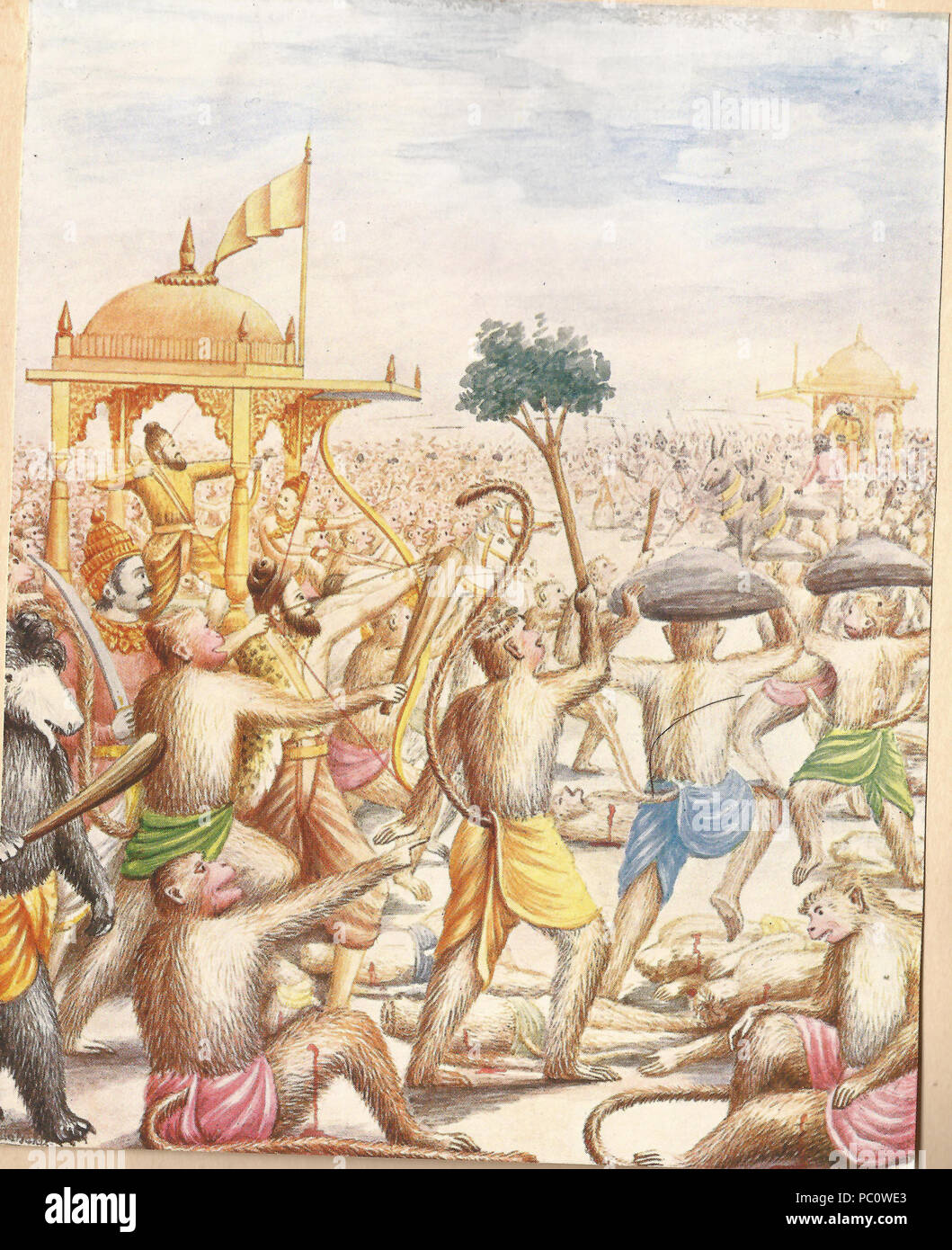 340 Killing of Rawana Painting by Balasaheb Pant Pratinidhi Stock Photo