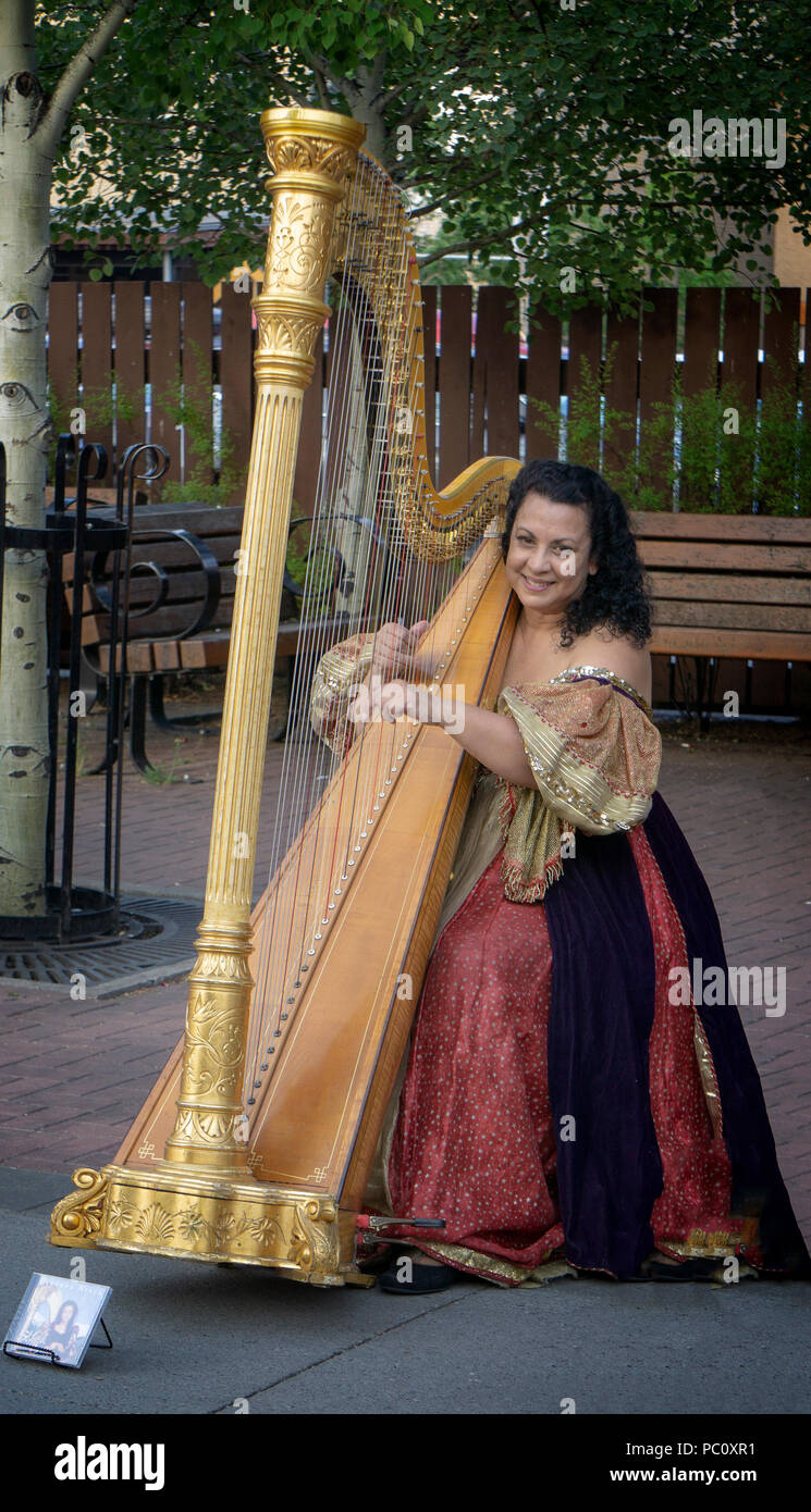 Deborah Nyack Harp Banff Alberta Canada Stock Photo