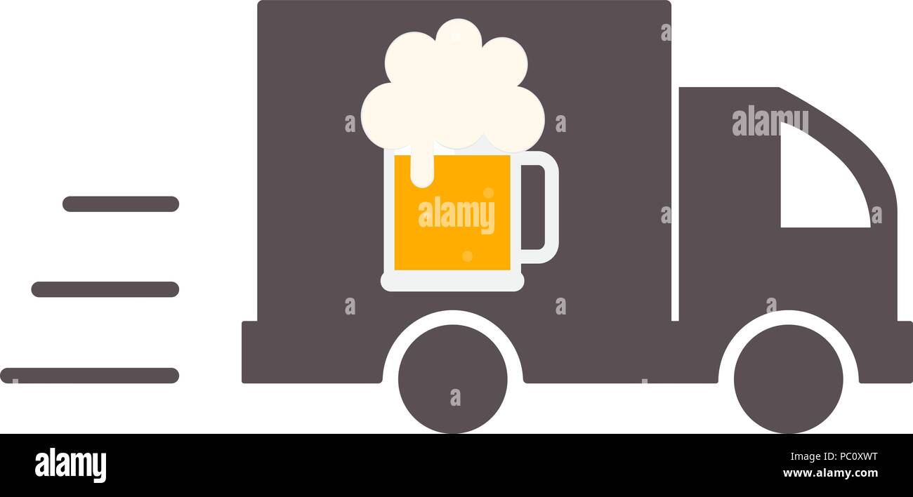 Beer Delivery. Symbol Template Logo. Isolated vector illustration Stock Vector