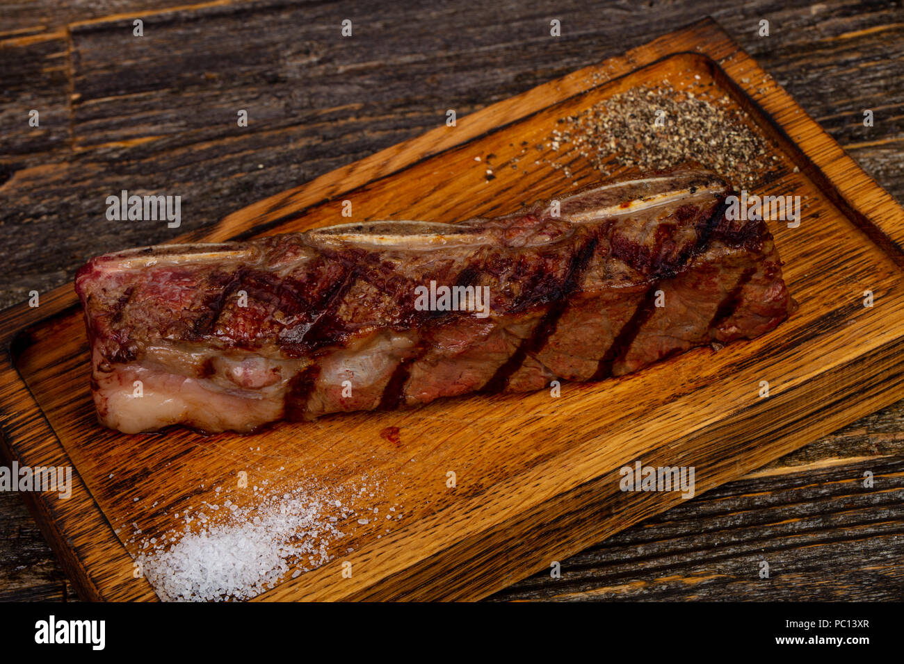 Beef steak short ribs Black Angus Stock Photo - Alamy