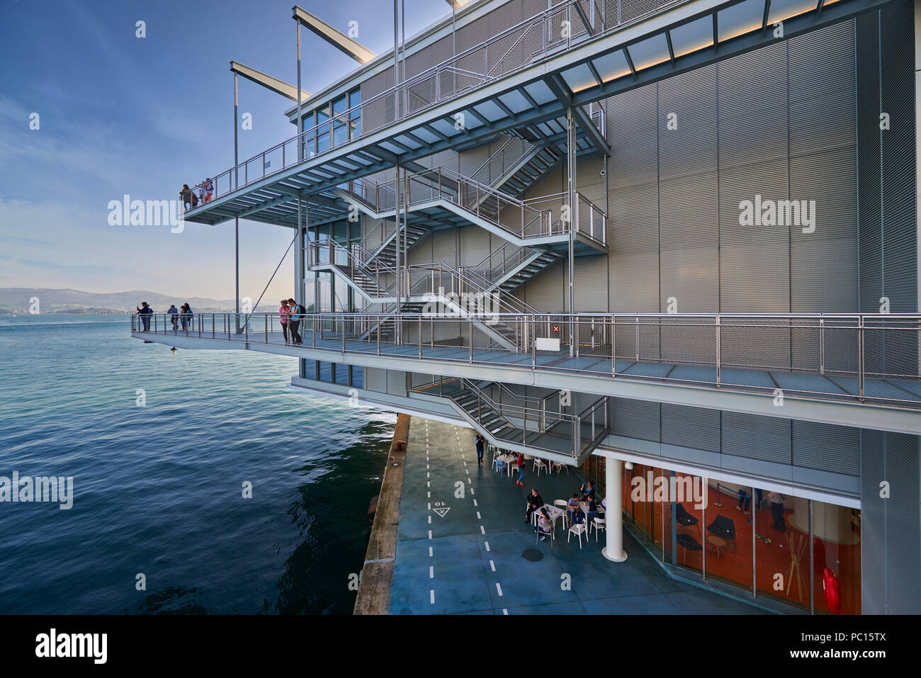 Botin Center Museum Art and Culture. Botin Foundation, architect Renzo Piano. Santander, Cantabrian Sea, Cantabria, Spain, Europe Stock Photo