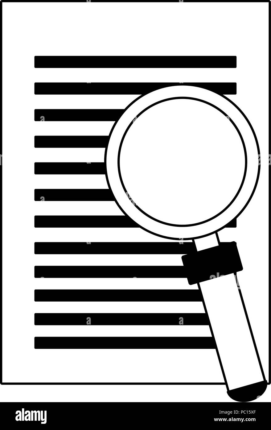 Sheet and magnifying glass vector illustration graphic design Stock ...