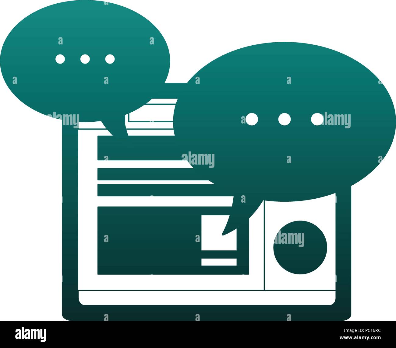 Chat on tablet symbol vector illustration graphic design Stock Vector