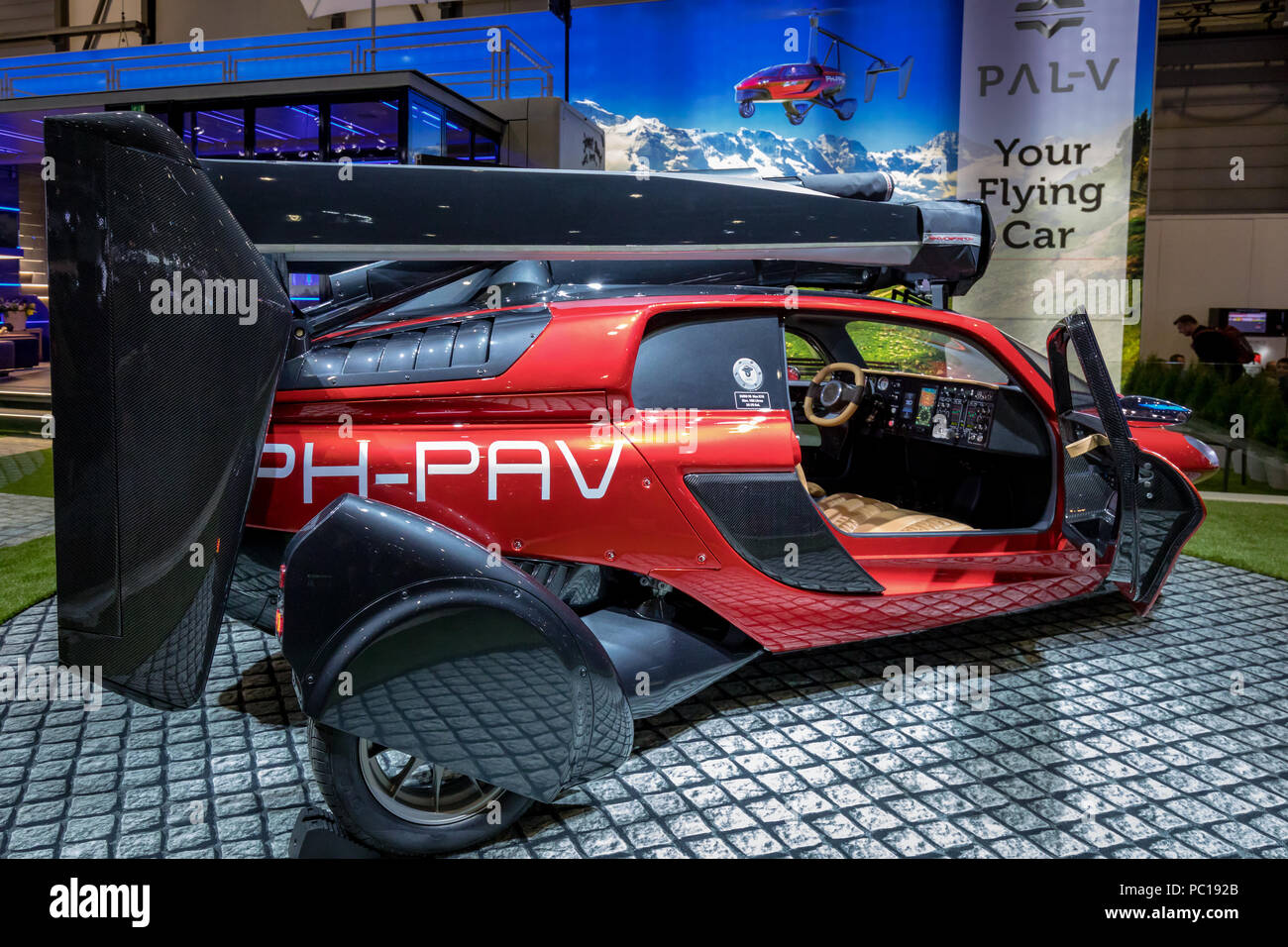 Flying Car, PAL-V, Geneva International Motor Show, Geneva, Switzerland Stock Photo