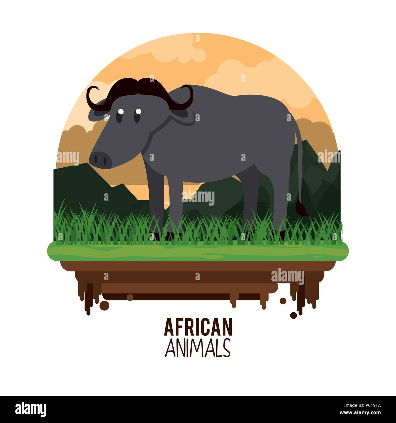 African animals cartoon Stock Vector