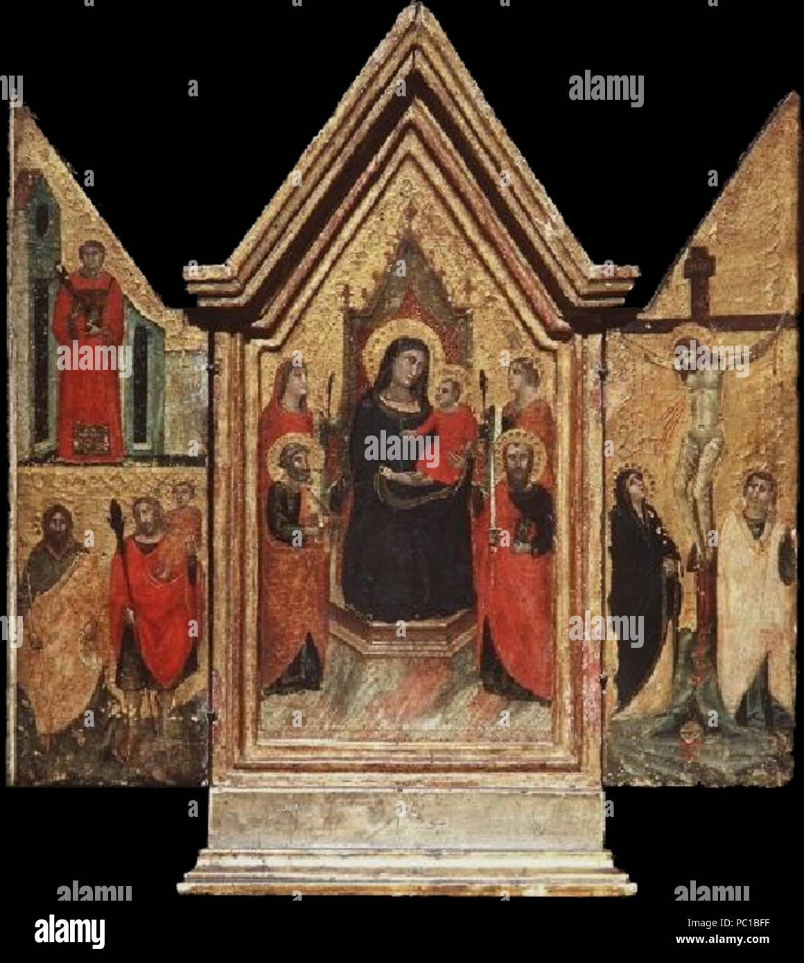 462 Pacino di buonaguida, Altarolo con la Crocifissione, Madonna e santi Stock Photo