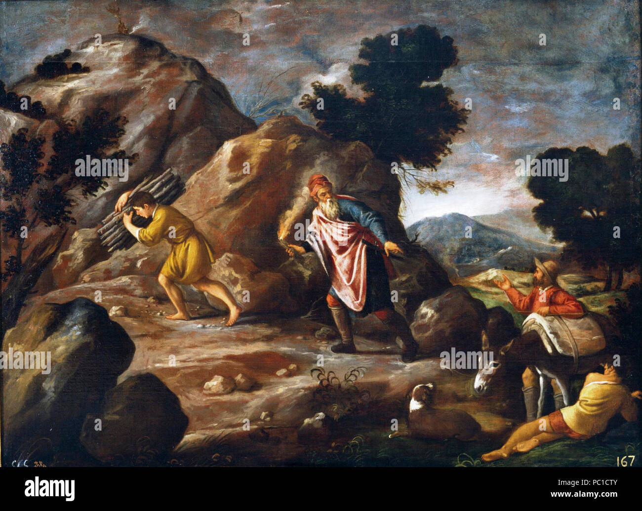 Abraham e Isaac camino del sacrificio, de Pedro de Orrente (Museo del Prado). Stock Photo