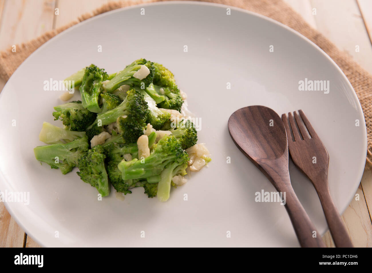 Stir fried broccoli or cah brokoli Stock Photo