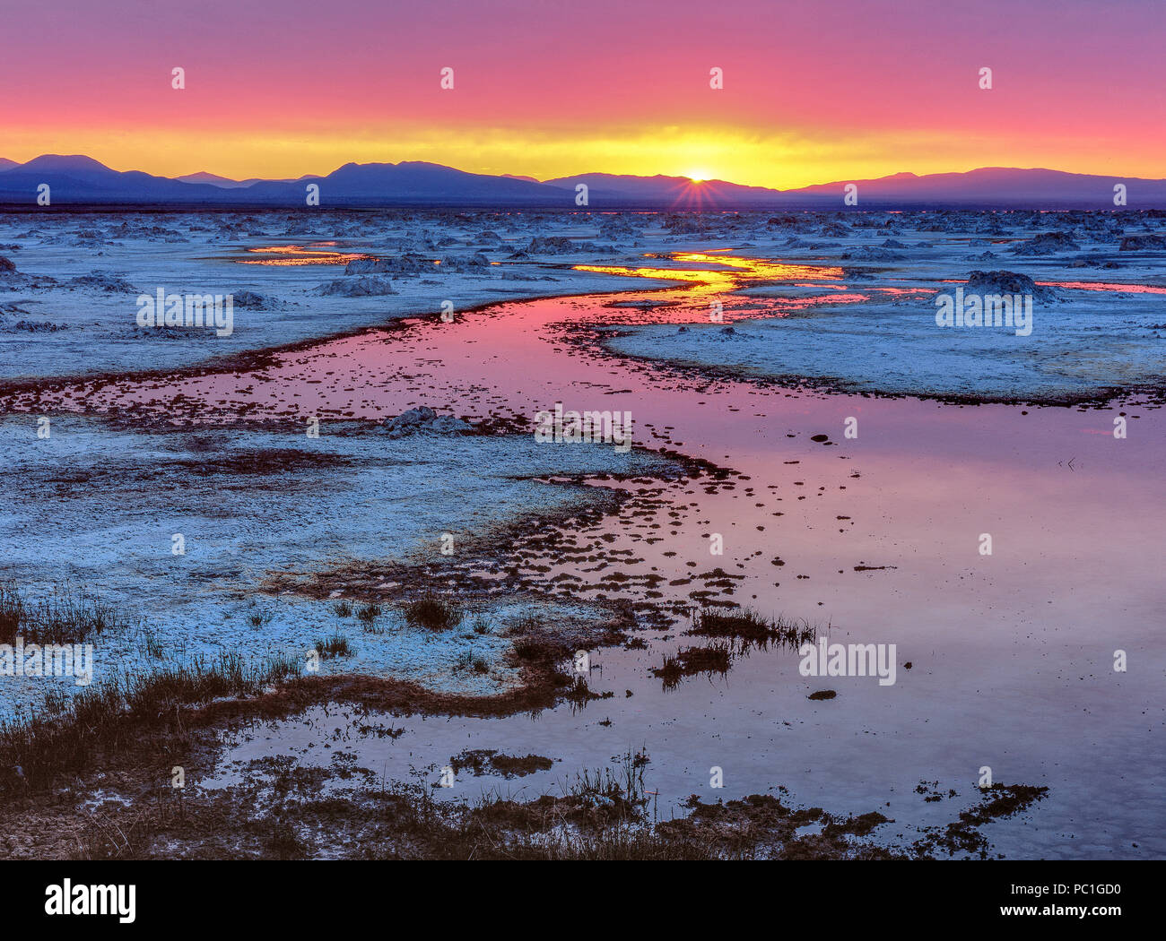Sunrise, Mono Lake, Mono Basin National Forest Scenic Area, Inyo National Forest, California Stock Photo