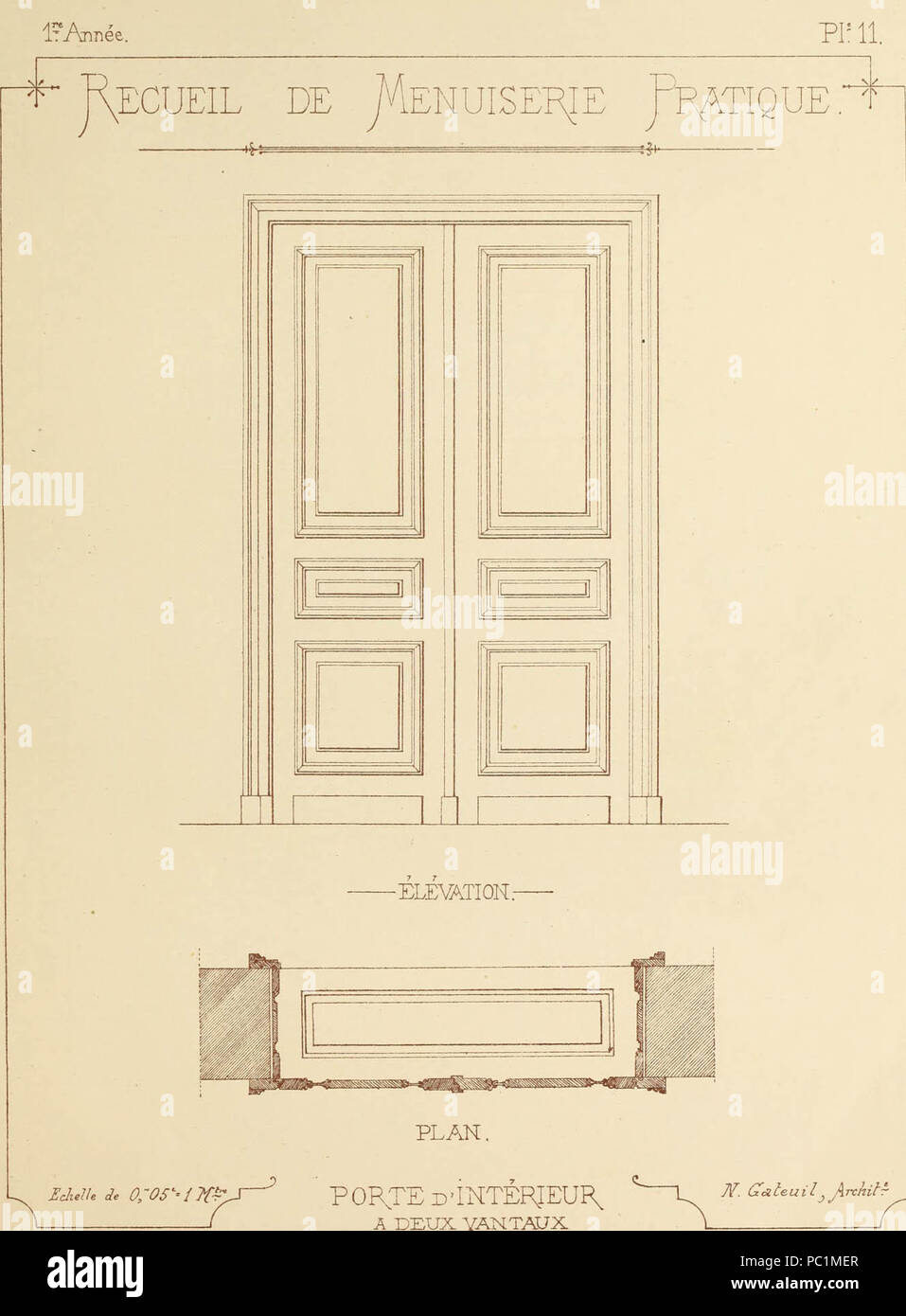 "Recueil de menuiserie pratique" (1858) Stock Photo