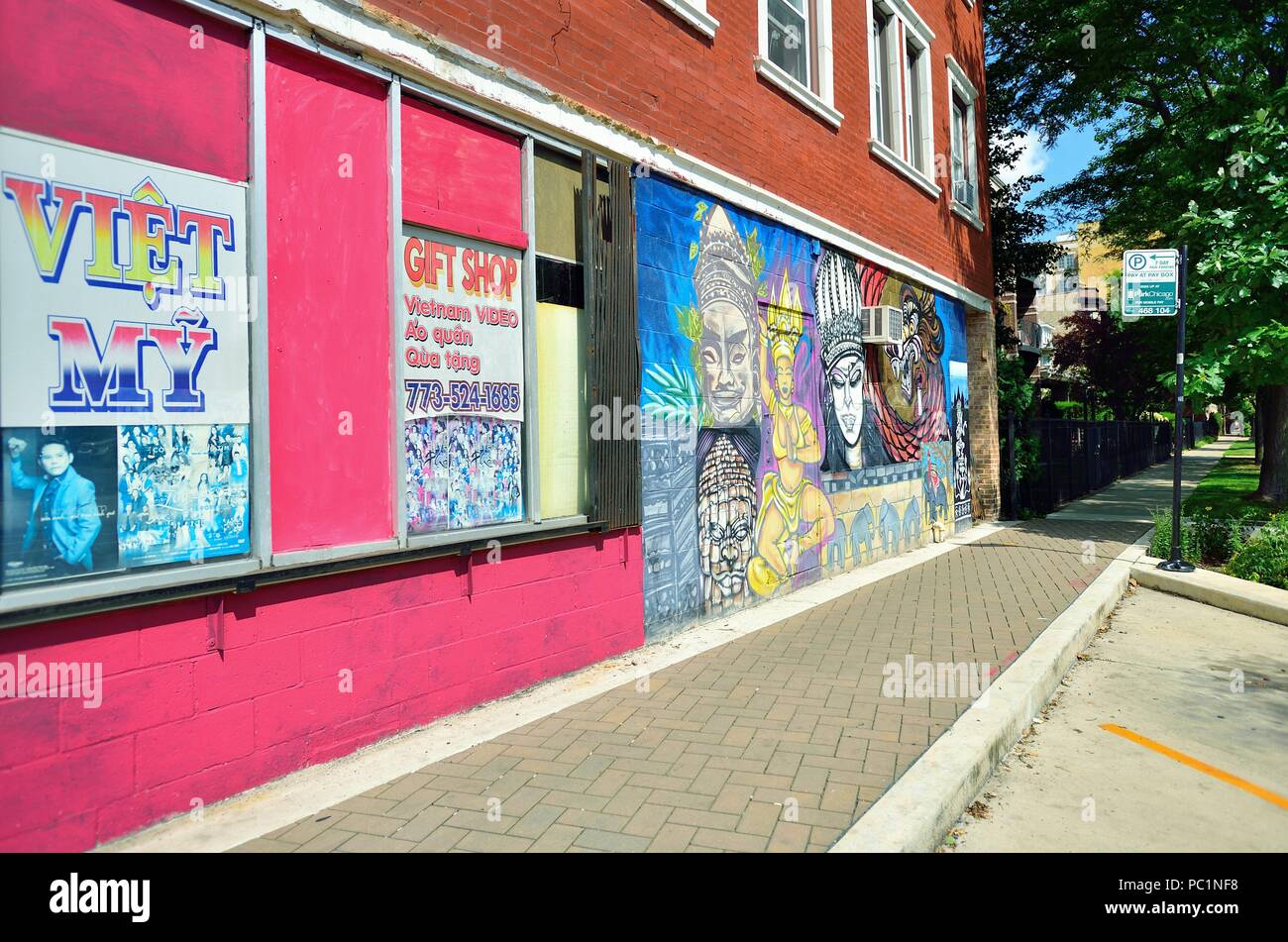 Chicago, Illinois, USA. Argyle Street in the Uptown neighborhood on