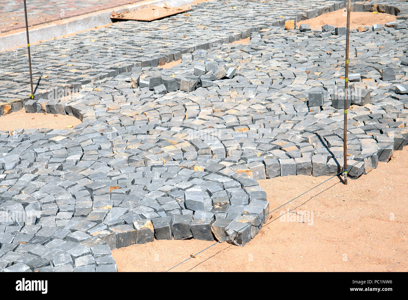 Abstract background of old cobblestone pavement Stock Photo - Alamy