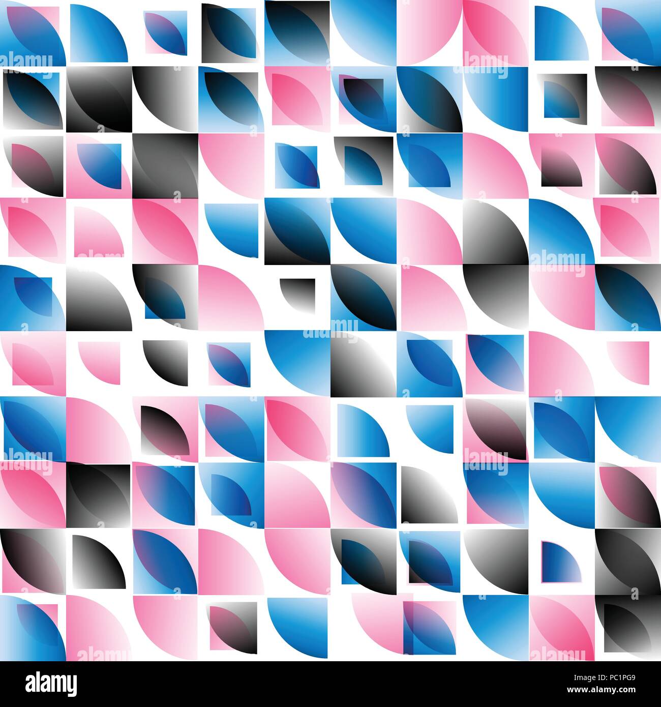 Blue pink black vector abstract mosaic background with rounded corners ...
