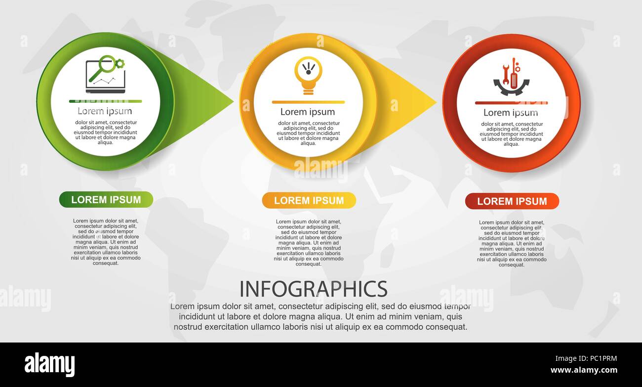Modern vector illustration 3D. Template of circles of infographics with ...