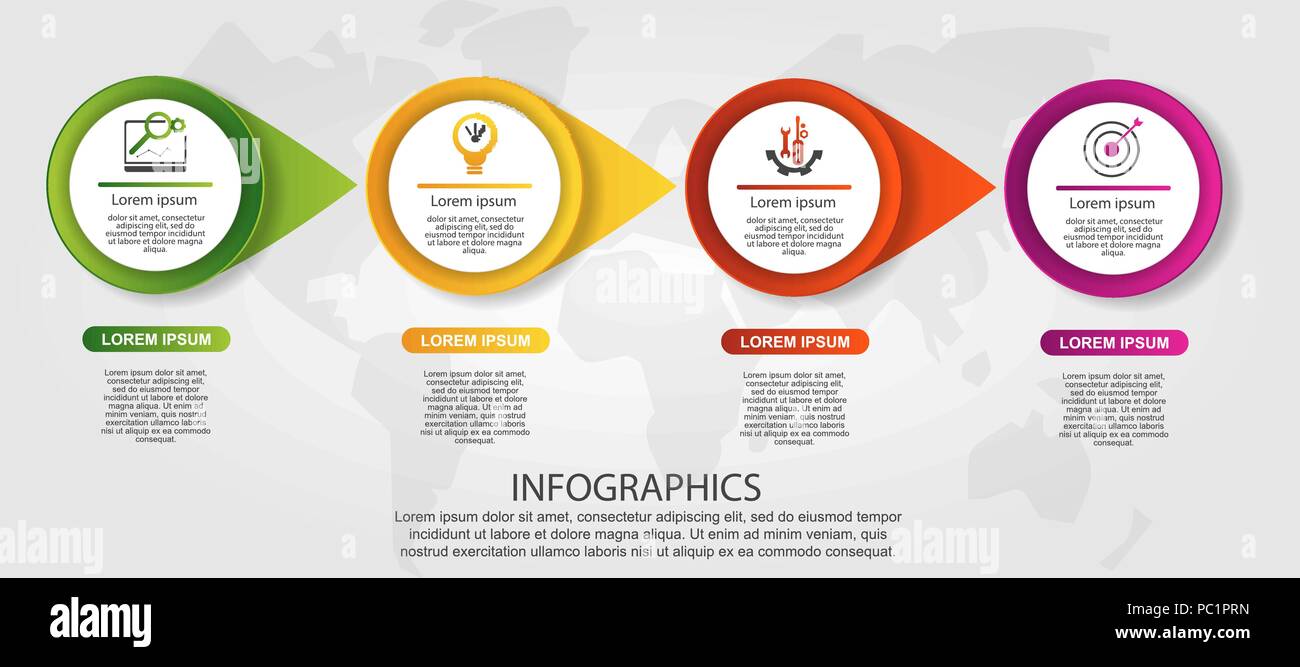 Modern vector illustration 3D. Template of circles of infographics with ...