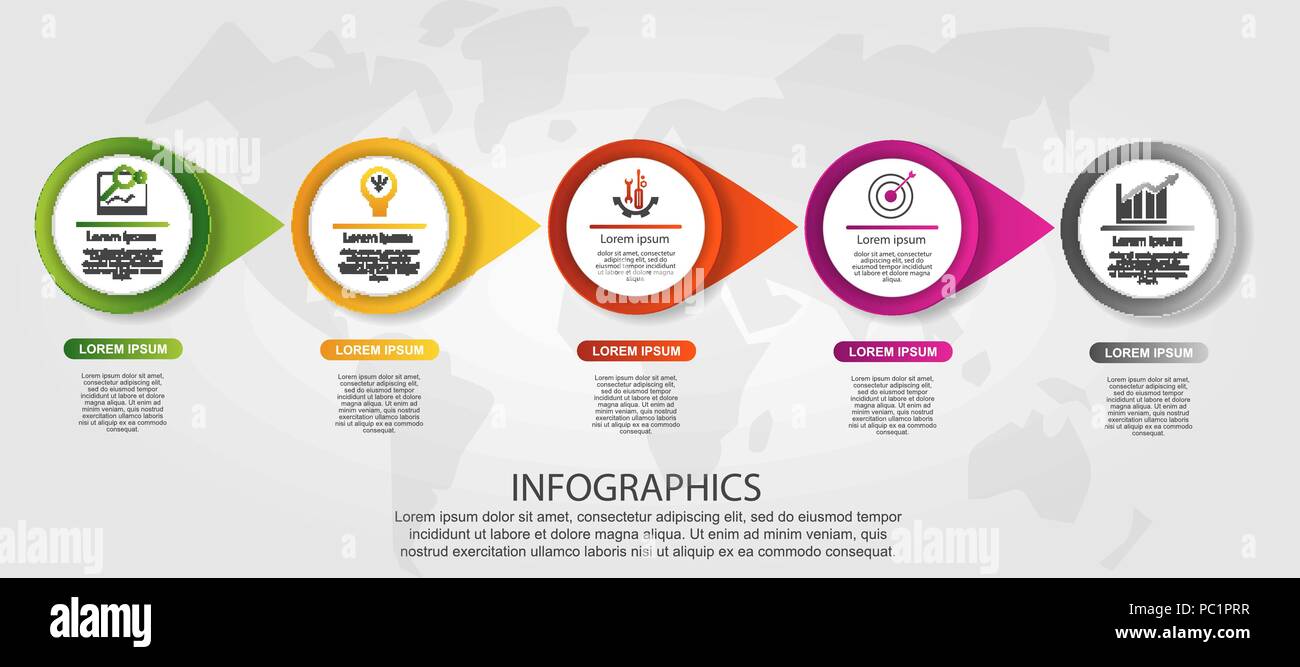 Modern vector illustration 3D. Template of circles of infographics with ...