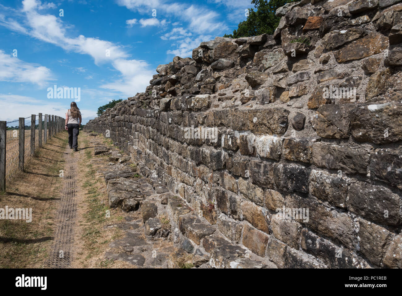 stone wall Hadrian's Wall in england great britain Stock Photo Alamy