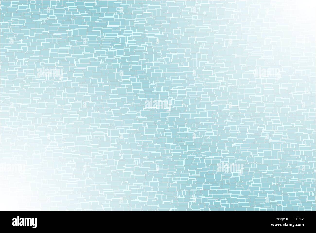 Light blue vector gradient background created with rectangular shapes put together. Stock Vector