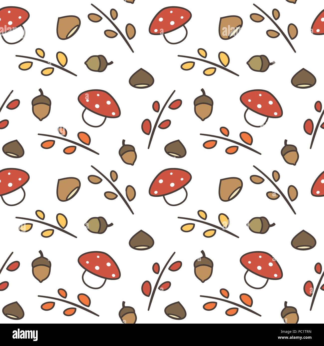 cute lovely autumn seamless vector pattern background illustration with ...