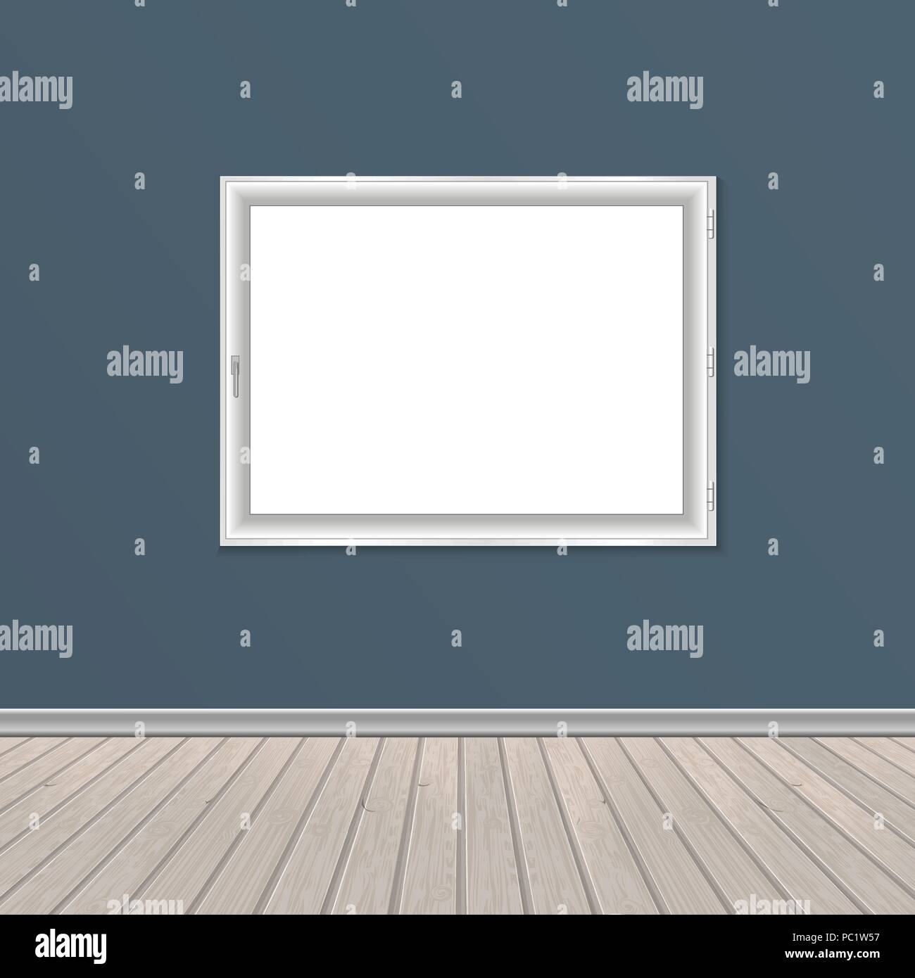 wall window and wooden floor Stock Vector