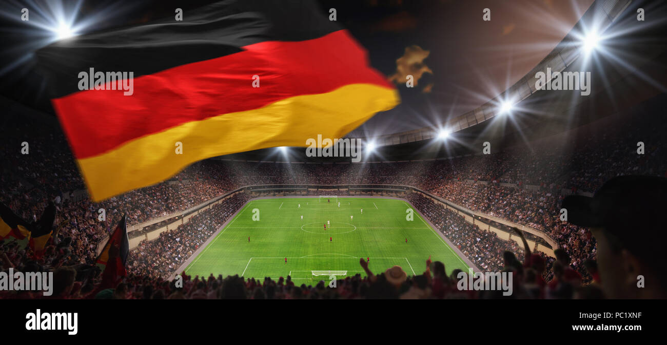 fussballspiel im stadion Stock Photo