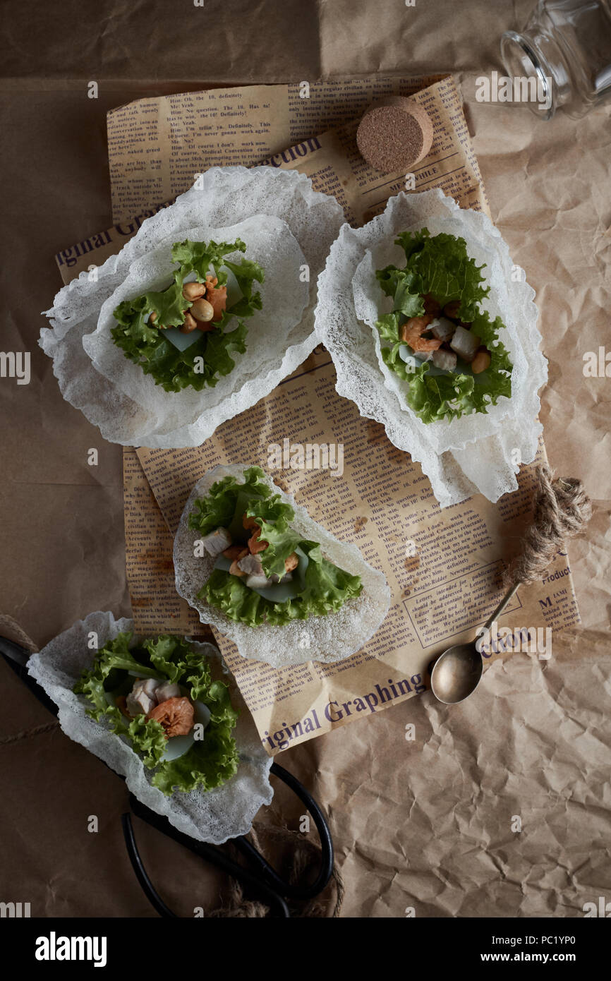 Fresh Vegetable Rice Wraps Stock Photo - Alamy