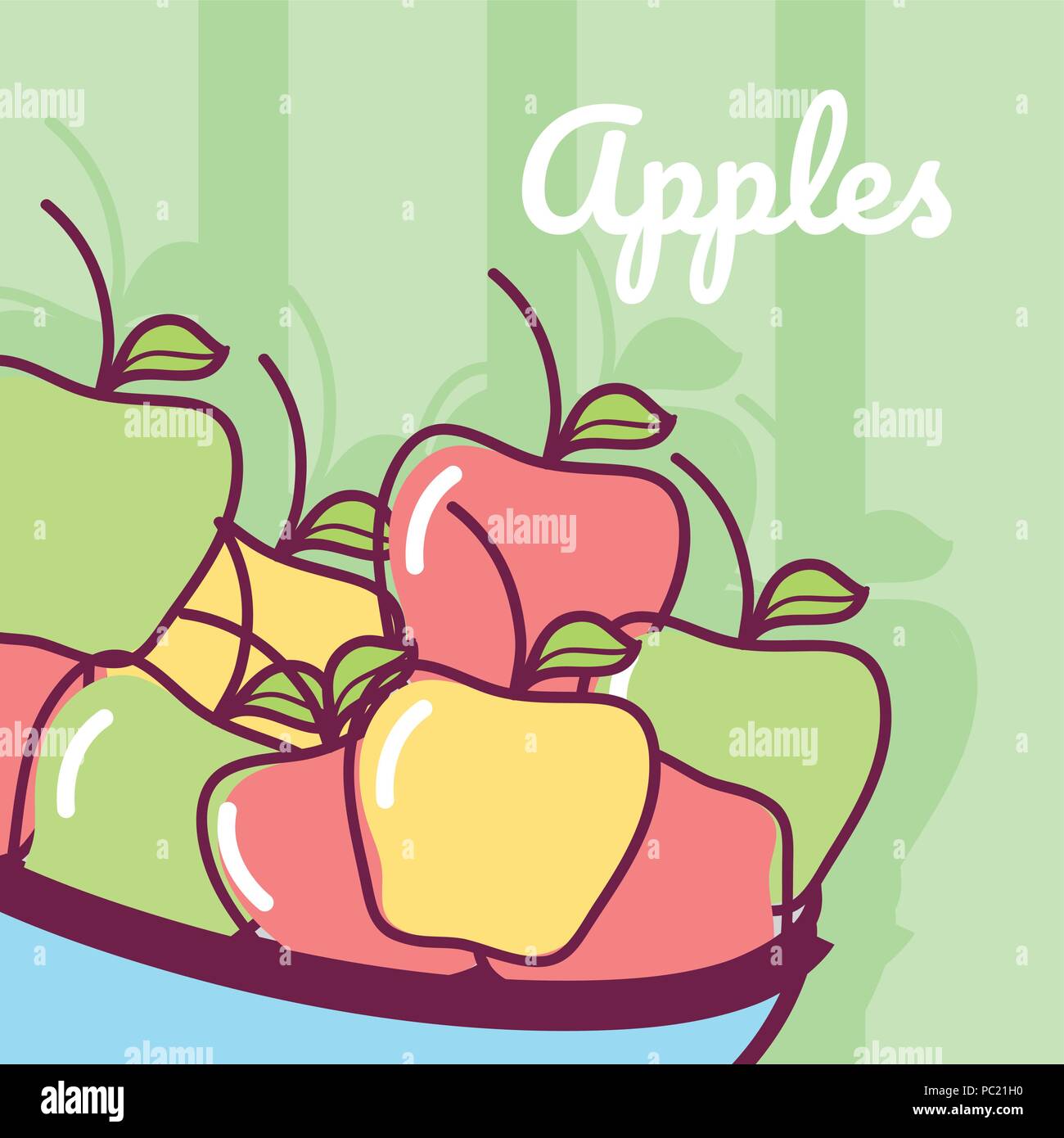 Apples fruits cartoons Stock Vector