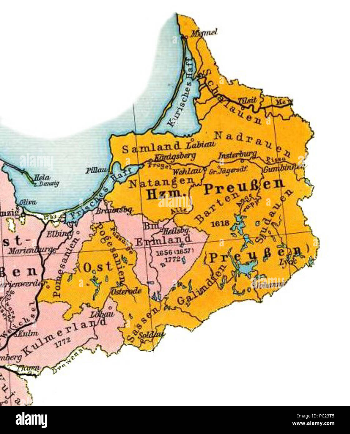 392 Map of East Prussia 1648 Stock Photo - Alamy