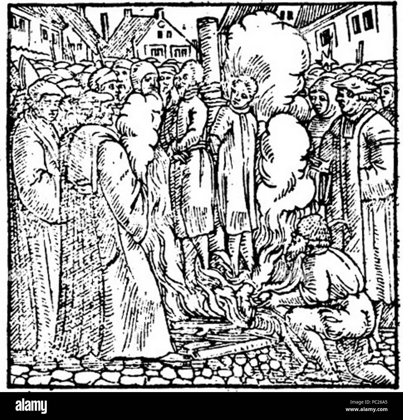 404 Martyrium von Johann Esch und Heinrich Voes (Ludwig Rabus 1554) Stock Photo