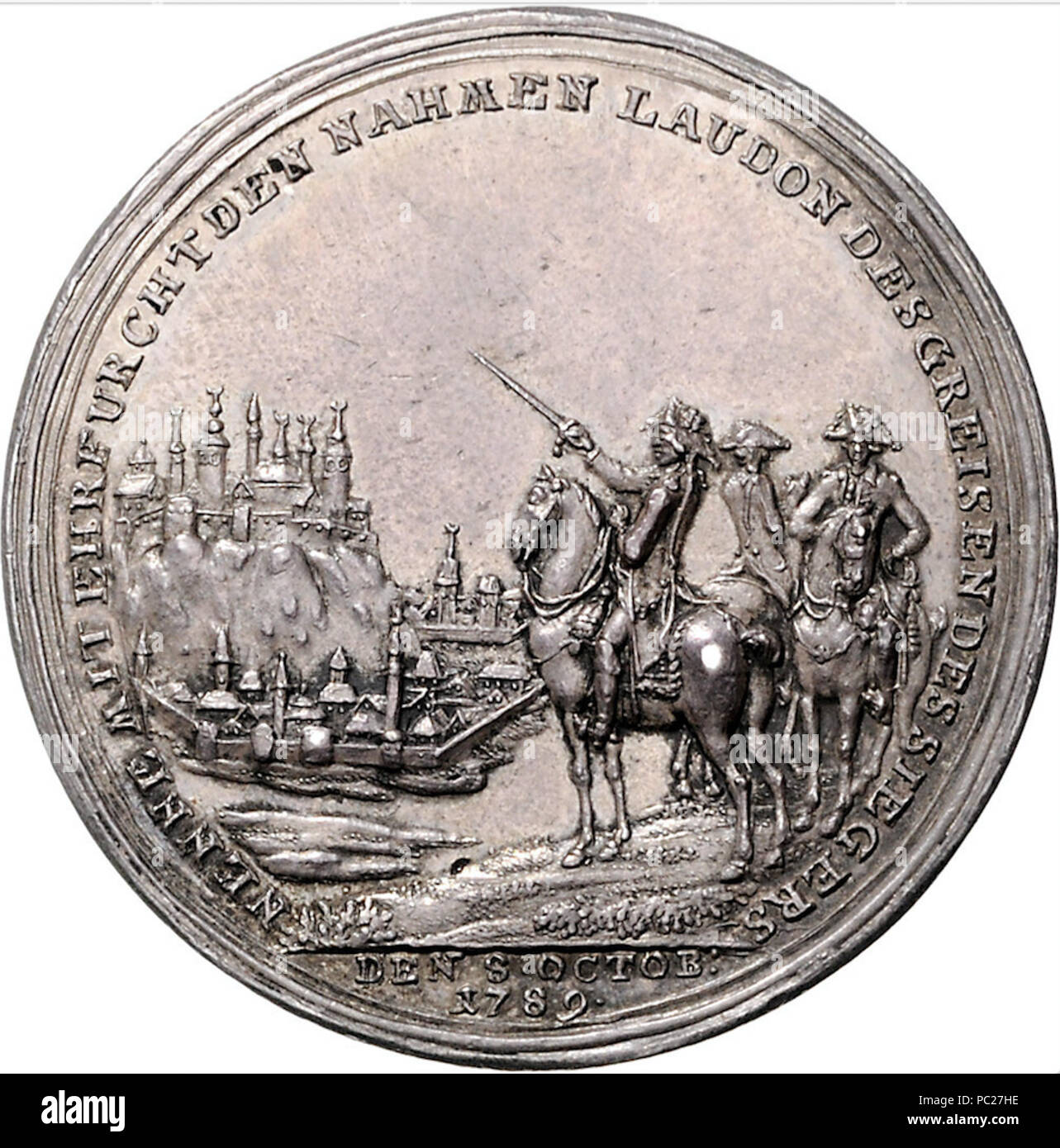 409 Medaille Feldmarschall Laudon Belgrad 1789 Stock Photo
