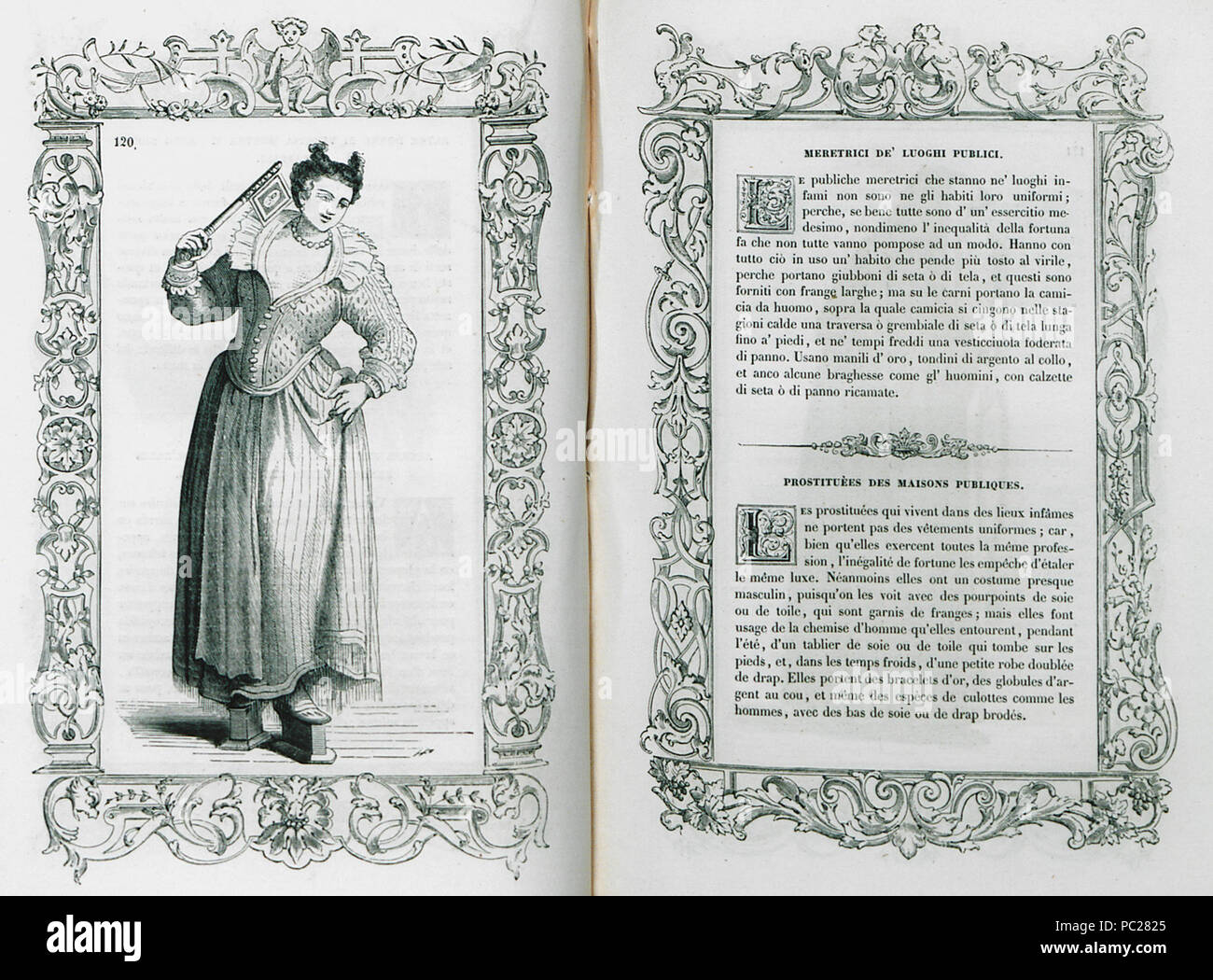 413 Meretrici de' luoghi publici - Vecellio Cesare - 1860 Stock Photo