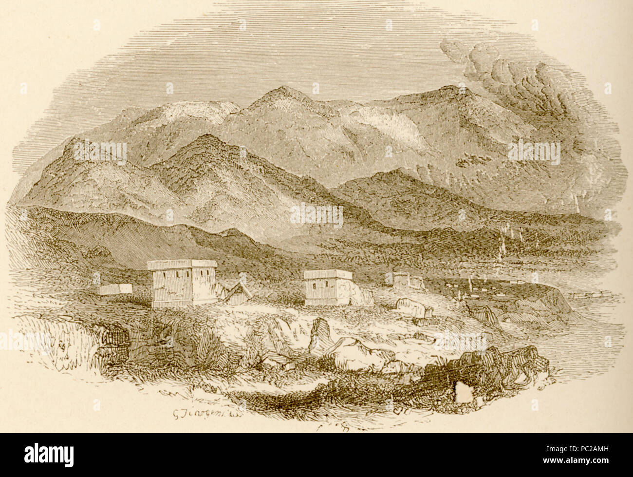 426 Mount Cithaeron and Tombs at Platea - Wordsworth Christopher - 1882 Stock Photo