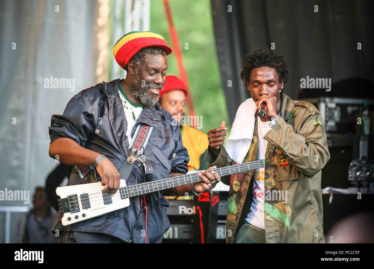 At, Africa Oye,annual,music,reggae,event held in June,Sefton Park, Liverpool.Africa Oye, advertises itself as the biggest live free African music fest Stock Photo