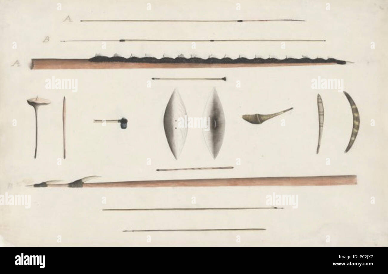 Aboriginal hunting implements and weapons Stock Photo Alamy