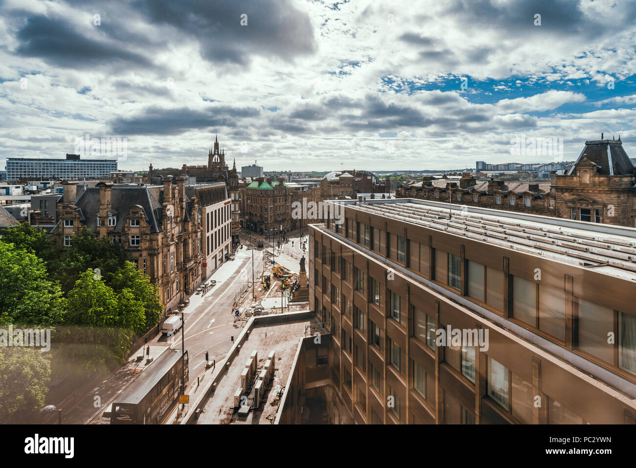 View over the city centre of Newcastle from the Hampton by Hilton Hotel