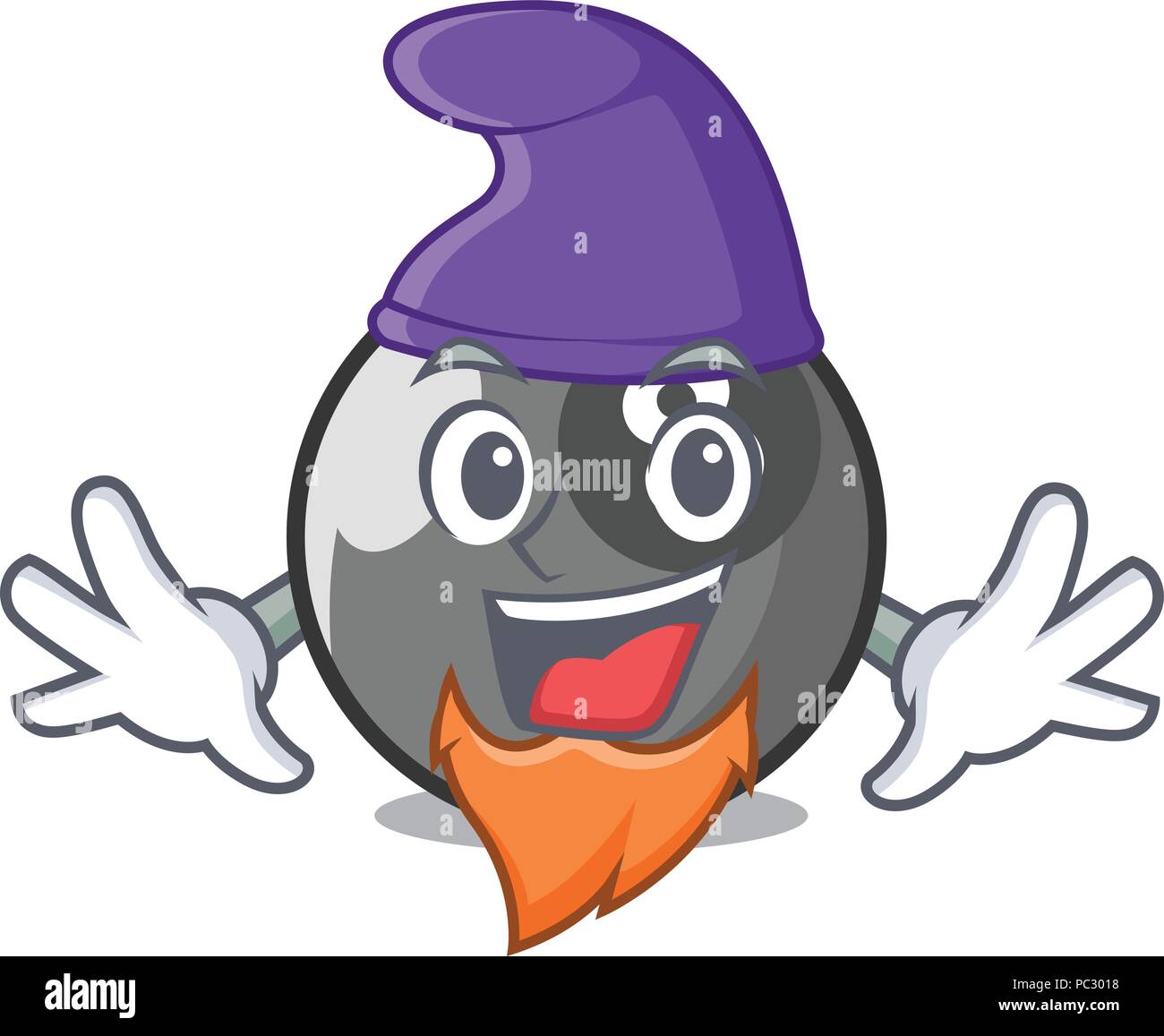 Elf billiard ball character cartoon Stock Vector