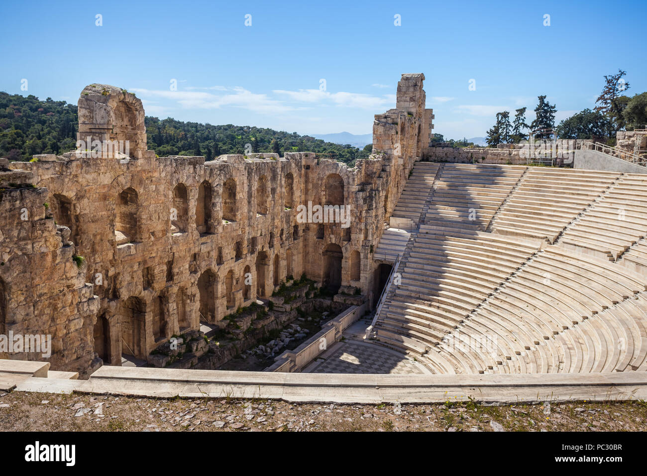 Ancient herodes atticus theater amphitheater of Acropolis of Athens ...