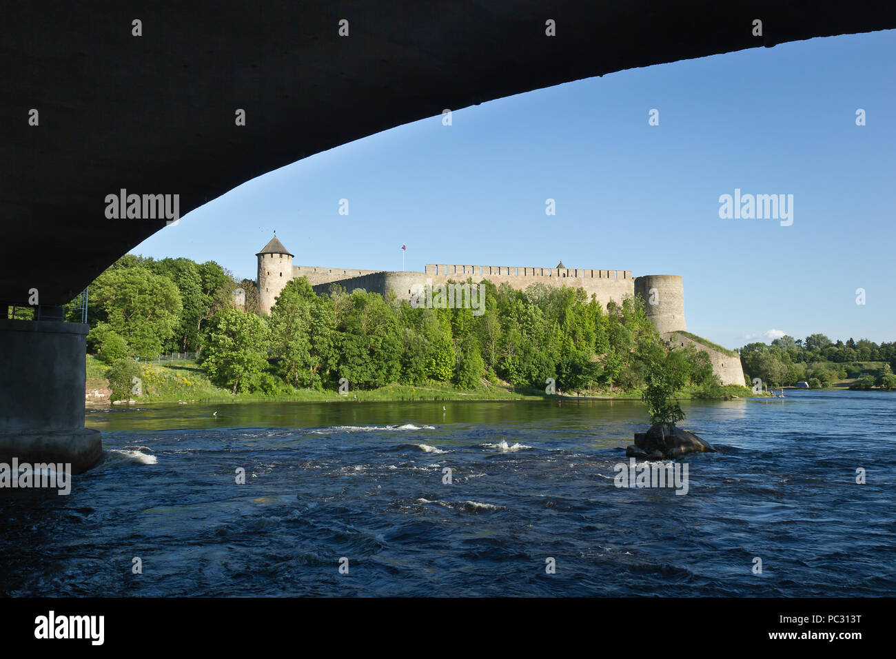 Old fortifications in Ivangorod, Russia Stock Photo