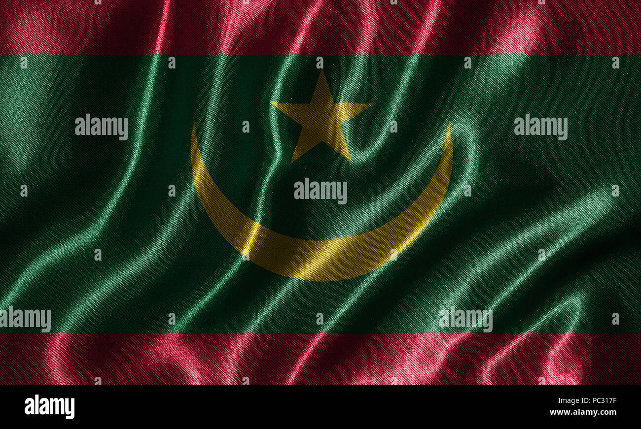 Mauritania Flag Fabric Flag Of Mauritania Country Background And