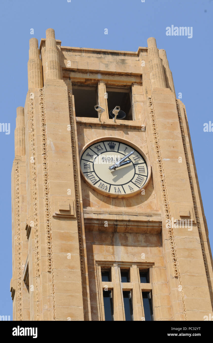 Rolex Clock tower at Nemjeh Square (Place de l'étoile) in Beirut-City Stock  Photo - Alamy