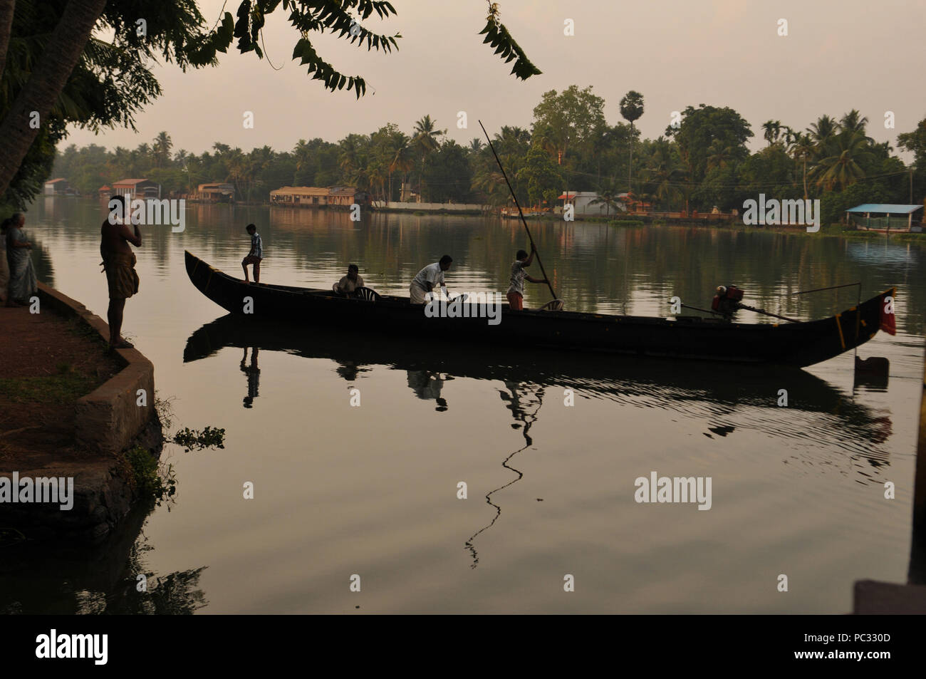 India/Land of the goods Backwater Cruise at sunset near Alleppy in