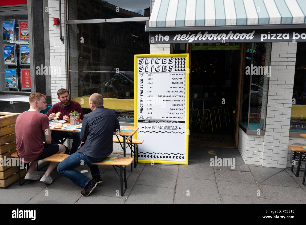 Exterior of Neighbourhood Pizza Bar in Old Town of Edinburgh
