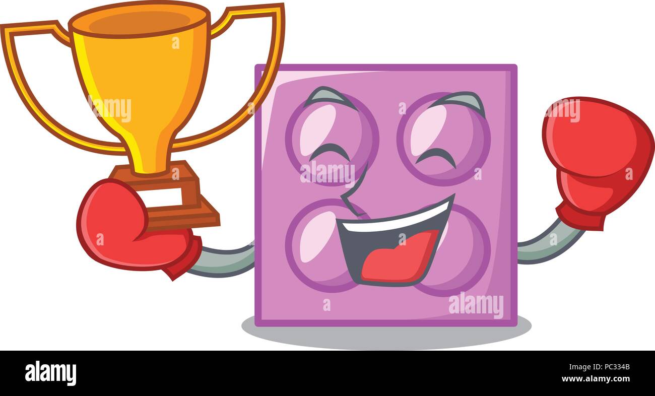 Boxing winner toy brick mascot cartoon Stock Vector Image & Art - Alamy