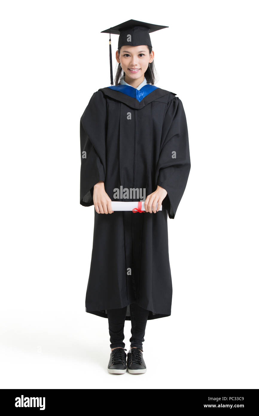 Happy College Graduate In Graduation Gown Stock Photo Alamy Happy College Graduate In Graduation Gown Stock Photo Alamy
