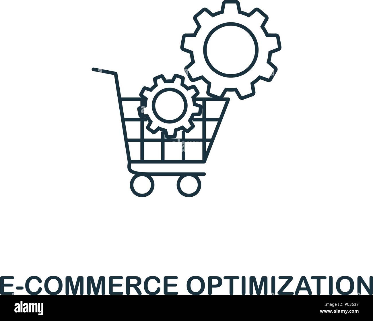 E-Commerce Optimization creative icon. Simple element illustration. E-Commerce Optimization concept symbol design from seo collection. Stock Vector