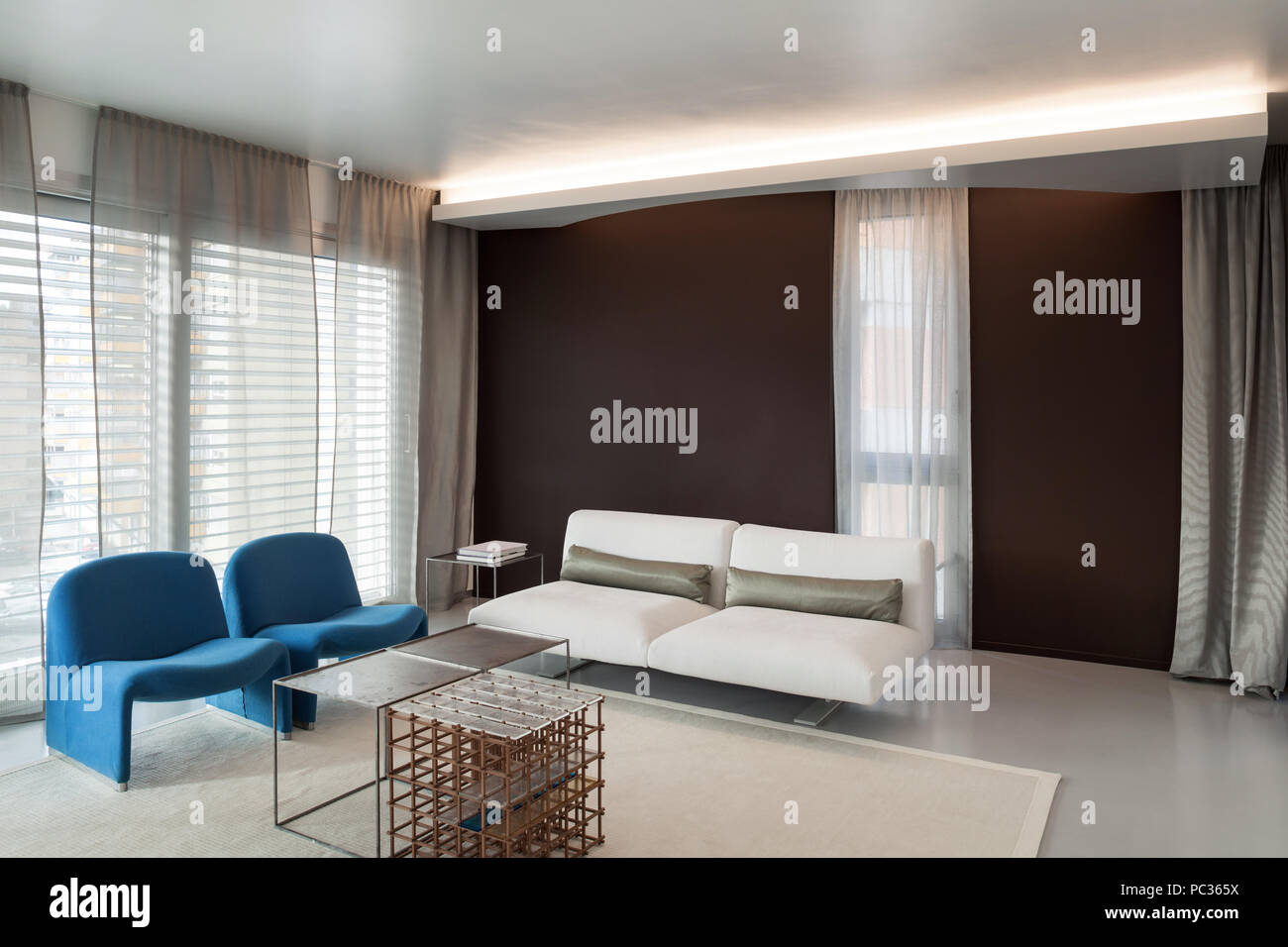 Image showcasing Luxury apartment, comfortable living room with modern furniture Stock ...