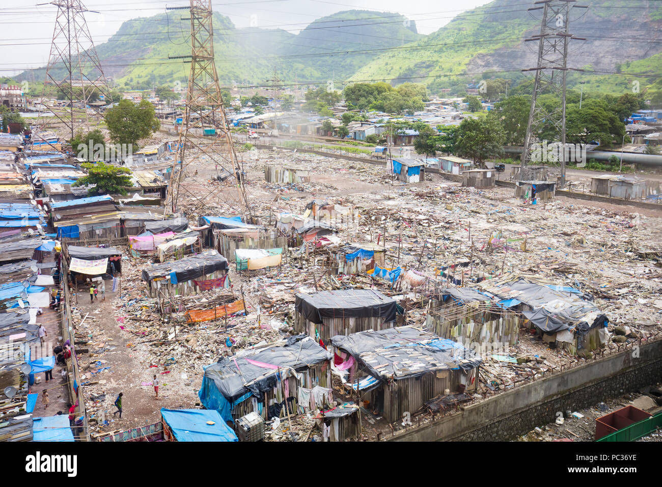 Mumbai Slum Development Stock Photo