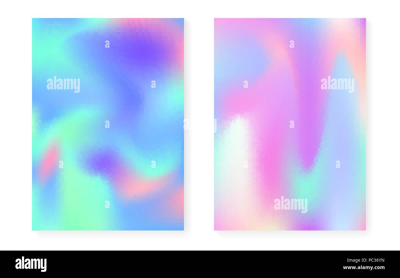 Hologram gradient background set with holographic cover Stock Vector ...